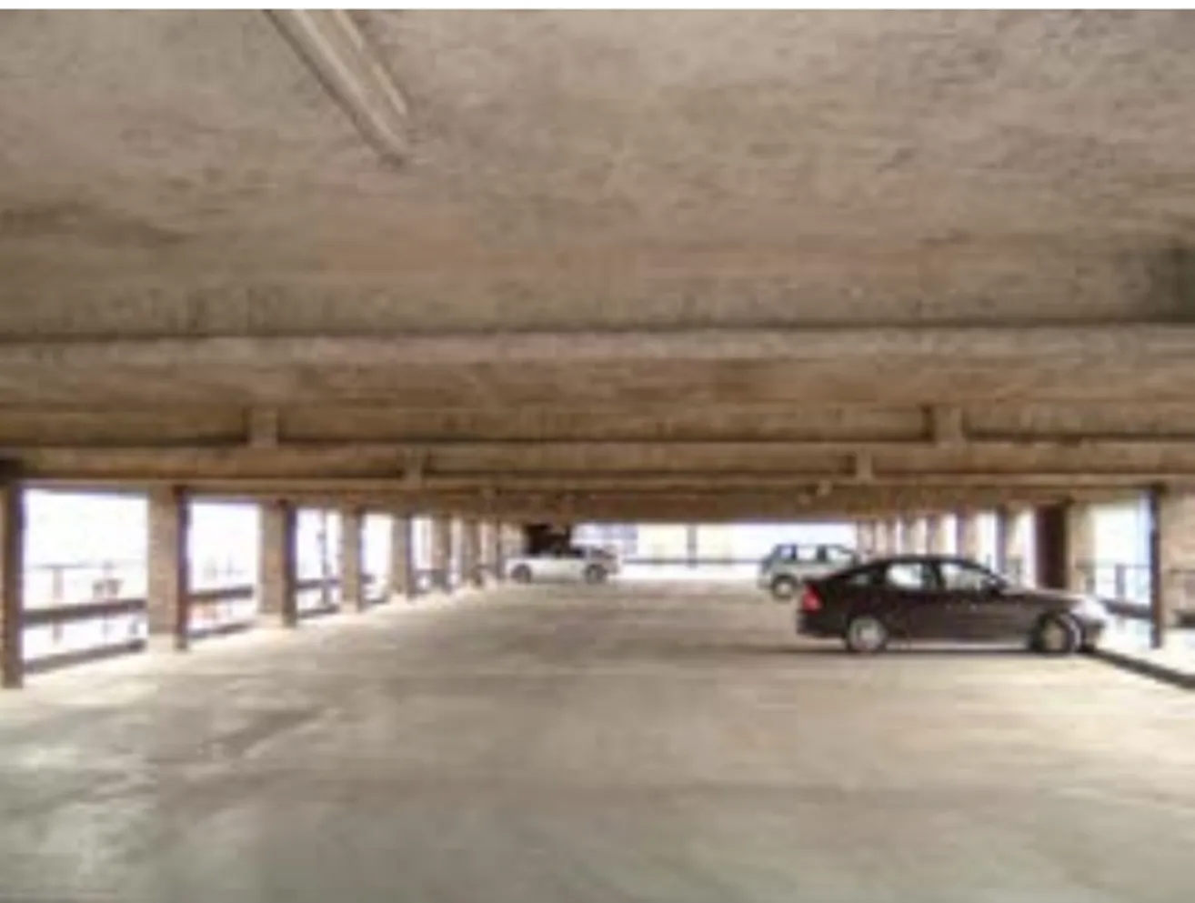 Asbestos cement car park roof
