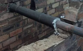 Asbestos pipe lagging