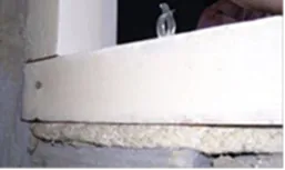 Asbestos riser door frame
